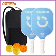 ❃ ☢ ✧ OneTwoFit Pickleball Paddles Set of Carbon Fiber Pickleball Set 2 Rackets and 4 Pickleballs B