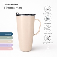 [FREE GIFT] SWANZ Revo Mug 1000ml - Insulated Ceramic Coating Coffee Thermal Cup With Lid Handle, St