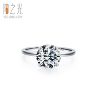 Wholesale Round 925 Silver Jewelry 3ct Simple Ring Simulation Diamond Cross-Border Hot-selling Fashi