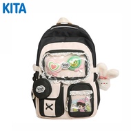 KITA Cute Ita Bag Backpack Double Shoulder Bag Ballet Style Pleated Lace Ita Bag Transparent Doll Ba