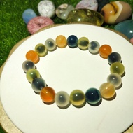 [READY] Natural Mix Color Sugar Heart Agate Flower of the Gobi Desert 10mm Bracelet with certificate