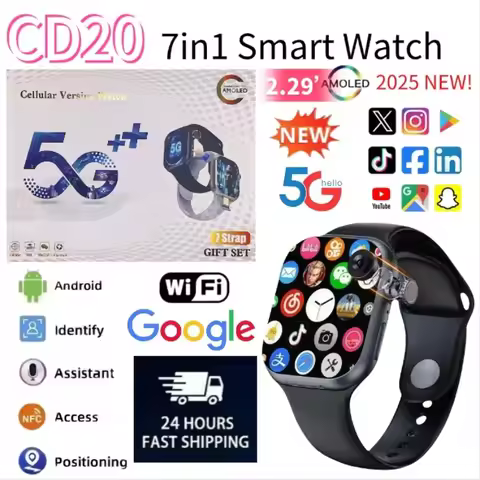Global version CD20 smartwatch AMOLED screen supports SIM card WiFi GPS video call 2.29 inches, with