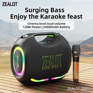 ZEALOT 120W Bluetooth Speaker with Wireless Microphone,Portable Loud Party Wireless Speaker Full Ran