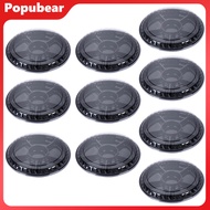 10Pcs Fruit Storage Box with Lid Plastic Round Snacks Fruits Tray 6 Compartment Food Serving Platter