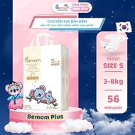 (Không Quà) Combo 3 Bịch Tã/Bỉm Dán Và Quần Bemom Plus Chuyên Gia Bỉm Đêm Chống Trào 12h Size M-XXL