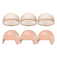XixiCC Pack Of 6 Bald Head Caps With Hair Net For Costume Party Role Play Halloween And Theatrical P