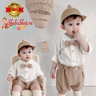 (Type 1) -ST15- Babycity Prince Set for Boys Taking Photos with Bow - Crown Embroidered Name 6-16kg