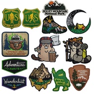 National Park Service Embroidered Hook Loop Patch Set Outdoor Adventure Badge For Backpacks Hats Jac
