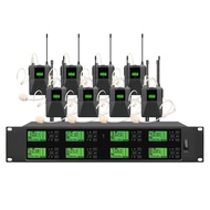 UHF 8 Channel Wireless Microphone System for Stage Church Shool Theatre Play