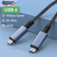 Thunderbolt 4 Video 8K 60Hz 5K 60Hz Type C USB C PD 240W PD100W Cable Fast Charge 40Gbps Data Transfer Nylon Cable for Mac-book Air Pro