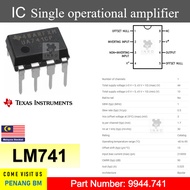 [Original TI Brand] LM741 UA741CP Op-Amp IC (DIP8)