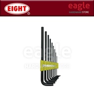 Eight 014-9 9 Pcs 1.5 - 10mm Black Extra Long Hex Key Wrench