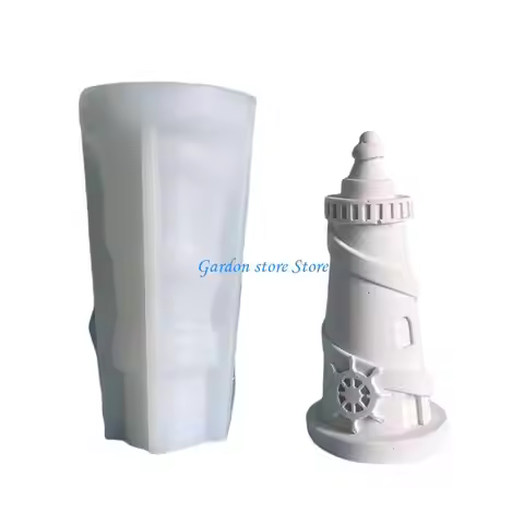 B0KB Silicone Molds 3D Lighthouse Mould Plasters Molds Ornament Molds