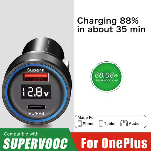 For OnePlus Supervooc car charger for Realme 14 12 X50 GT GT2 OPPO Find X9 X8 N Reno 14 oneplus 15 1