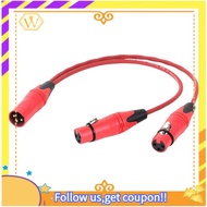 【W】0.5M 3Pin XLR 1 Male to 2 Female Audio Extension Cable Microphone Y Splitter Audio Cord Line for 