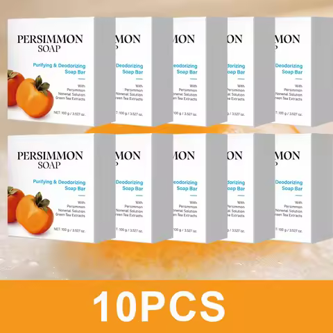 1/3/5/10PCS Persimmon Soap Bar for Body Odor with Green Tea Extract For Men & Women Purifying & Deod