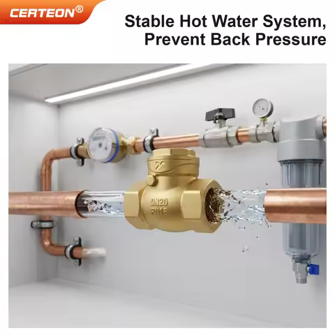 Brass Check Valve Swing Horizontal Check Valve 1/2 Inch DN15-DN50 Non-Return Threaded Female Backflo