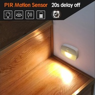 PANDHY'S แบตเตอรี่ไฟไฟ LED กลางคืนโคมไฟกลางคืนไร้สาย,โคมไฟกลางคืนขนาดเล็กพร้อมเซ็นเซอร์ตรวจจับการเคลื่อนไหวโคมไฟ PIR Motion Auto สำหรับระเบียงห้องตู้เสื้อผ้า