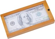 SUPERFINDINGS 1 Piece Dollar Note Display Box Wooden Shadow Box Banknotes Postcard Collection Storag