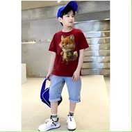 Vn fashion boys t-shirt dtf wolf bag material 100% cotton combed 20s premium thick cool