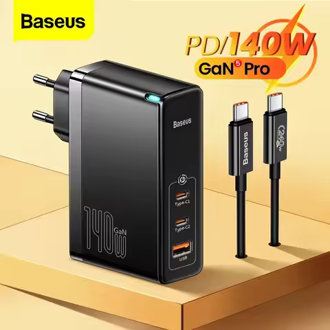 Baseus 140W GaN 5 Pro USB Type C Charger PD 3.1 QC Quick Charge 4.0 USBC Fast Charging Charger For M