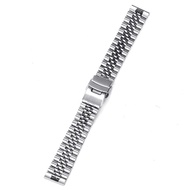 Solid Stainless Steel Jubilee Strap for Seiko SKX007 SKX009 Metal Silver Bracelet 18 19 20 21 22 23 24mm Universal Quick Release Watch Band