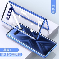Magnetic Case for Xiaomi Black Shark 4 Pro Metal Frame Cover Metal Frame Double Side Tempered Glass + Camera Protection Case