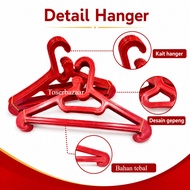 MERAH SSCM Red Transparent Flat Hanger 40 x 21 cm (Contents 12 pcs) Thick Plastic - Spartans69