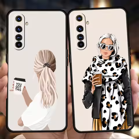 Girl Boss Female Coffee Phone Case For Realme 13 12 11 10 9 8 5G 7 C25 C35 GT5 GT3 GT2 Pro Plus For 