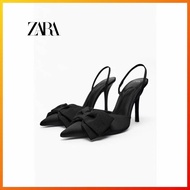 ZARA Autumn New TRF Women's Shoes Black Bow Moeller Shoes High Heels 3235210 040
