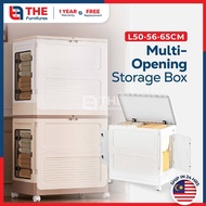 THE L50-65cm Multipurpose Storage Box Foldable Storage Cabinet Top Flip Storage Organizer