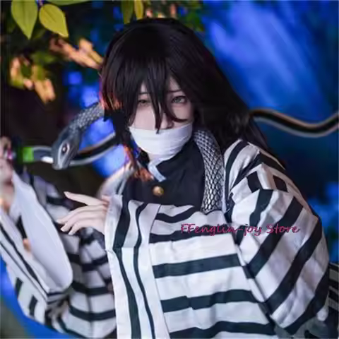 Iguro Obanai Anime Cosplay Costume Kimono Uniform Wig Cosplay Suit Halloween Carnival Party Snake Pr