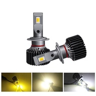 2Pcs Dual 100W Highlight H4 LED H7 3 Color Car Headlights Fog Lights 3000K 4500K 6500K 100W Auto Fog