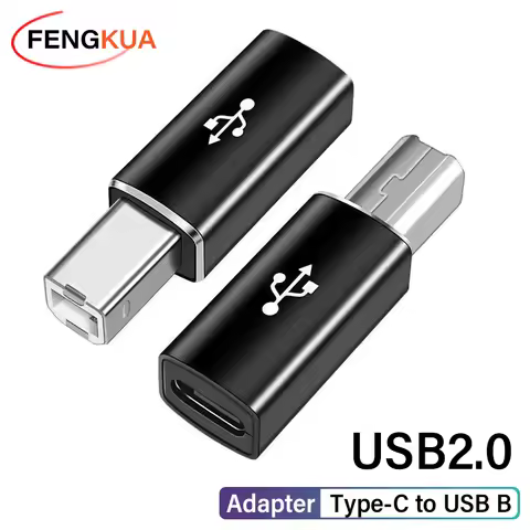 USB B to Type C Adapter USB C to USB B Cable Extender Converter for Phone Laptop to Printer Scanner 
