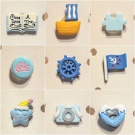 Taiwan Ready Stock Blue Series Suitable For crocs Hole Shoes Accessories Sailing Cute Cartoon Flower