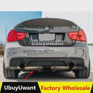 On sale Real ABS bright black with LED lights Rear Bumper Lip Diffuser Spoiler For BMW 3 Series E91 