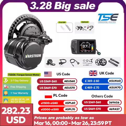 Tongsheng TSDZ8 TSDZ2B 750W 500W 250W Mid Drive Kit Torque Sensor Ebike Brushless Motor Electric Bik