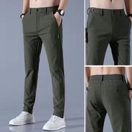 Slim Fit Pants Men Fashion Plus Size Straight Cut Office Business Formal Pant Man All Match Casual S