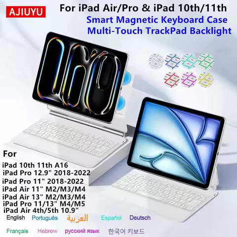 Backlight Magic Keyboard for iPad Pro 11 13 M5 2025 Case for iPad Air 11 13 Inch 2026 M4 M3 M2 Case 