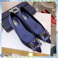 Size 34-44 Flat Shoes Satin Rhinestone Shoes Wedding Shoes Bridesmaid Flat Shoes Women Plus size Sho