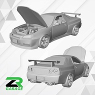 Diecast Nissan Skyline GTR R34 Hot wheels Skyline R34 Unpaint Resin