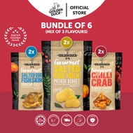 [Bundle of 6] 2 x Salted Egg Fish Skin &amp; 2 x Salted Egg Potato Ridges &amp; 2 x Chilli Crab Seaweed Tempura