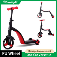 3-in-1 Unique Scooter Bicycle Three PU Wheels Scooter Height Adjustable Portable Scooters Bicycle Toys for Boys
