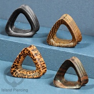 Triangle shaped Wooden Flesh Tunnel, Bali Style Plug