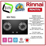 RINNAI 2 BURNER BUILT-IN HOB BLACK TEMPERED GLASS RB-782G | Local Warranty | Express Free Delivery