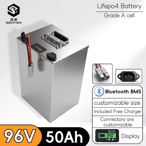 96V 50Ah Lifepo4 battery pack BMS 32S 102V for AGV inverter vehicle scooter Motorcycle 8000W Forklif