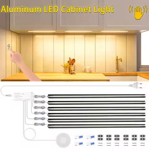 LED Recessed Lighting for Acoustic Panel Aluminum Bar Light Cabinet Wardrobe Lamp Touch Dimmer and H