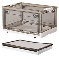 Others - COREJOY 塑料帶輪儲物箱，雙側拉門，帶輪子和把手的塑膠玩具收納箱，適用於家用、辦公室、露營、汽車行李箱（白色）