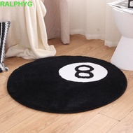 RALPHYG 8 Ball Carpet, Plush Round 8 Ball Rug, Creative Anti-slip Skin Friendly Soft 8 Ball Mat Hoom