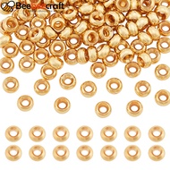 1box 150pcs Brass Spacer Beads Nickel Free Flat Round golden 5x3mm Hole: 2mm